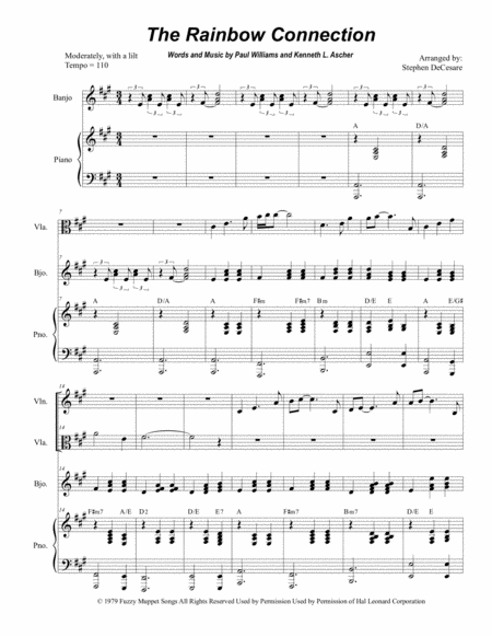 The Rainbow Connection Duet For Violin And Viola Sheet Music