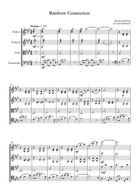 The Rainbow Connection String Quartet Sheet Music