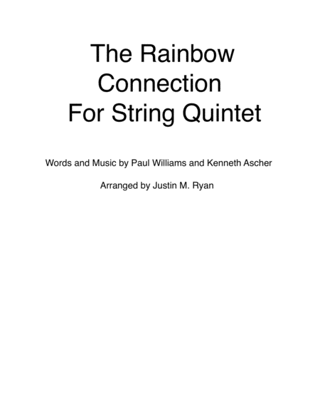 The Rainbow Connection String Quintet Sheet Music