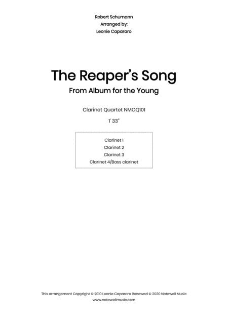 The Reapers Song Clarinet Quartet Sheet Music