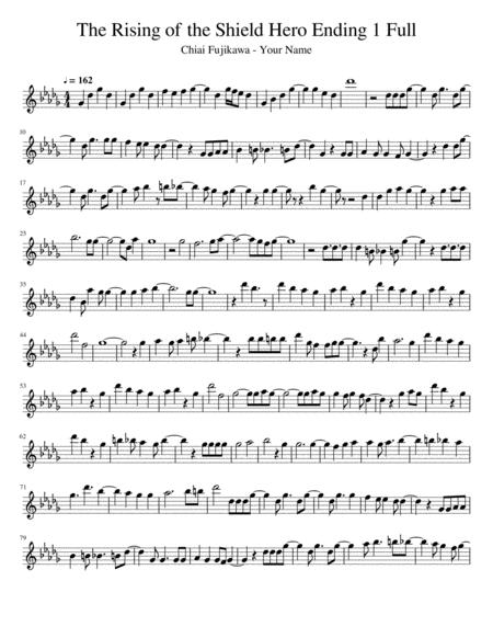 The Rising Of The Shield Hero Ending 1 Full Sheet Music