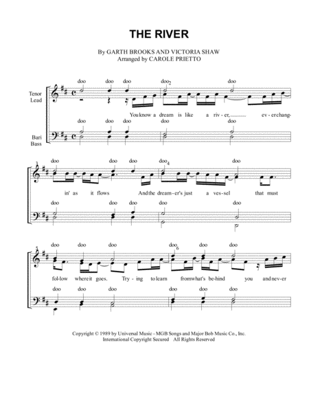 Free Sheet Music The River Choral Pricing