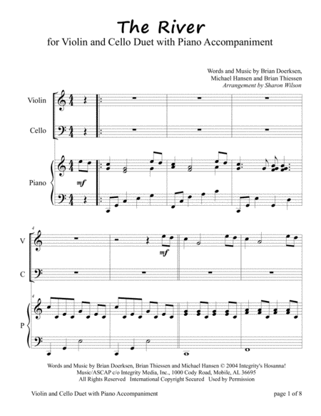 Free Sheet Music The River For Violin And Cello Duet With Piano Accompaniment