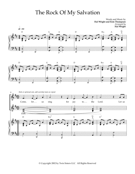 Free Sheet Music The Rock Of My Salvation