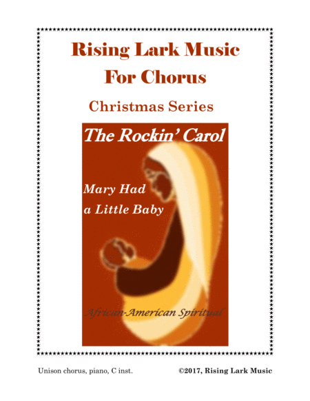 Free Sheet Music The Rockin Carol Unison With C Instrument