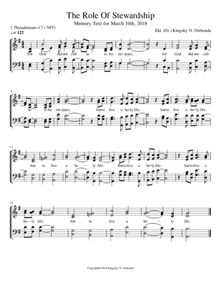 Free Sheet Music The Role Of Stewardship