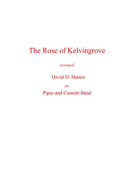 Free Sheet Music The Rose Of Kelvingrove