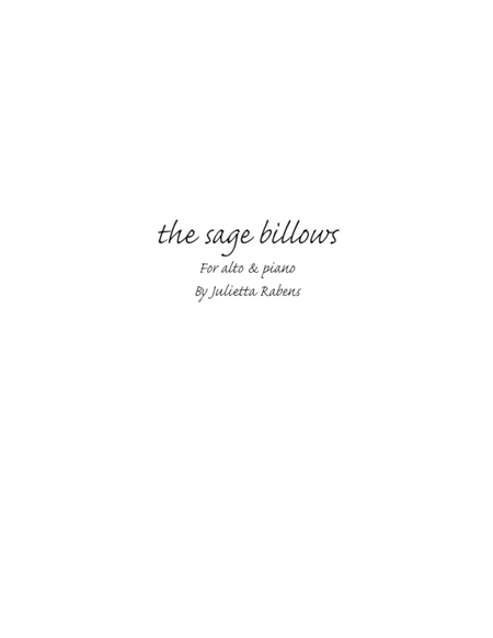 Free Sheet Music The Sage Billows For Alto And Piano