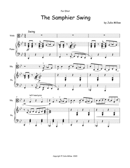 Free Sheet Music The Samphier Swing For Viola