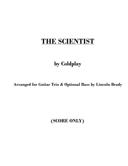 Free Sheet Music The Scientist By Coldplay Guitar Ensemble Score Only