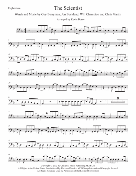 The Scientist Euphonium Sheet Music