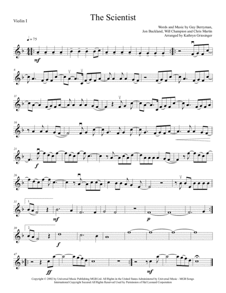 The Scientist String Quartet Sheet Music