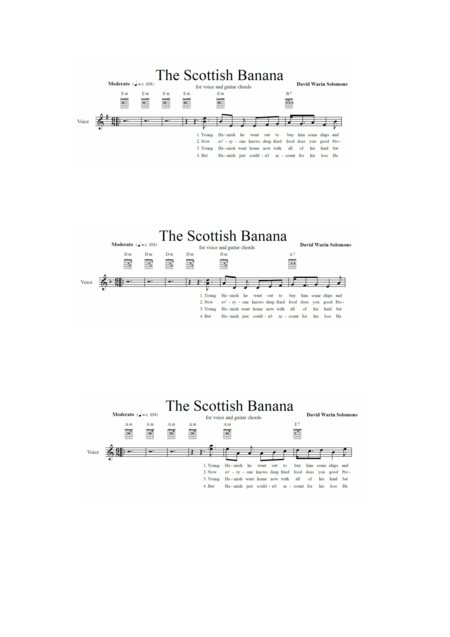 Free Sheet Music The Scottish Banana For Voice And Guitar Chords