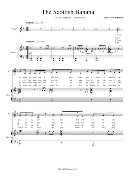 Free Sheet Music The Scottish Banana For Voice And Piano