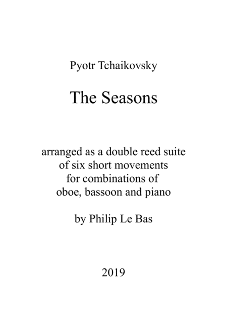 Free Sheet Music The Seasons A Suite For Oboe Bassoon And Piano