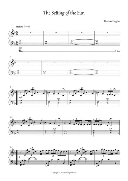 Free Sheet Music The Setting Of The Sun