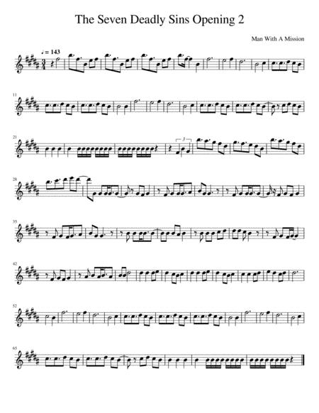 Free Sheet Music The Seven Deadly Sins Opening 2