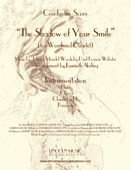 The Shadow Of Your Smile For Woodwind Quartet Sheet Music