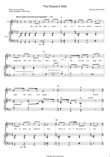 Free Sheet Music The Shearers Wife