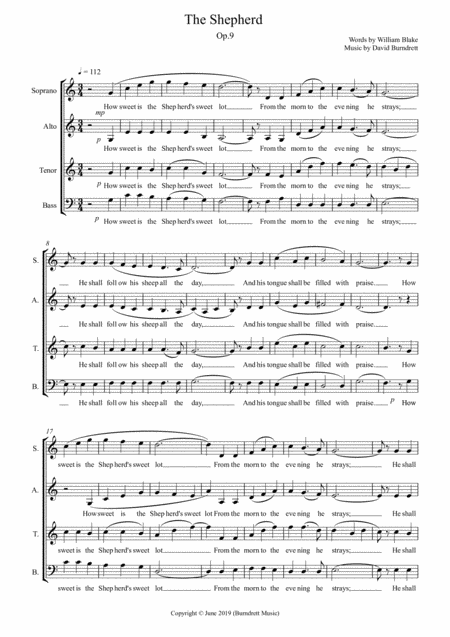 The Shepherd Op 9 For Choir Satb Sheet Music