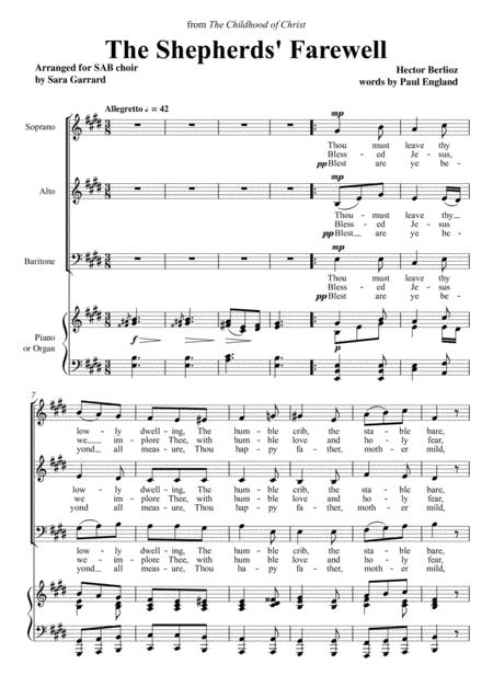 The Shepherds Farewell Sab Version Sheet Music