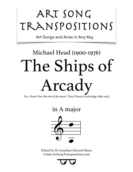 The Ships Of Arcady A Major Sheet Music