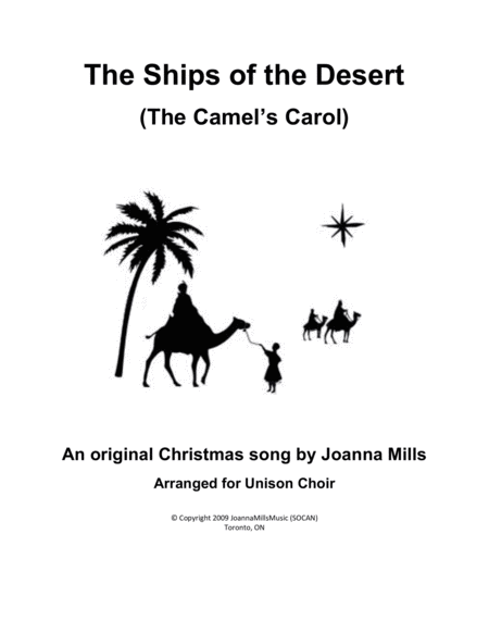 Free Sheet Music The Ships Of The Desert The Camels Carol Unison Choir