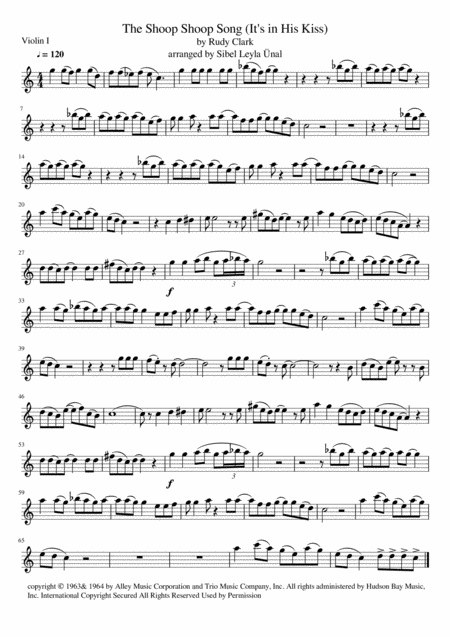 Free Sheet Music The Shoop Shoop Song Its In His Kiss For String Quartet