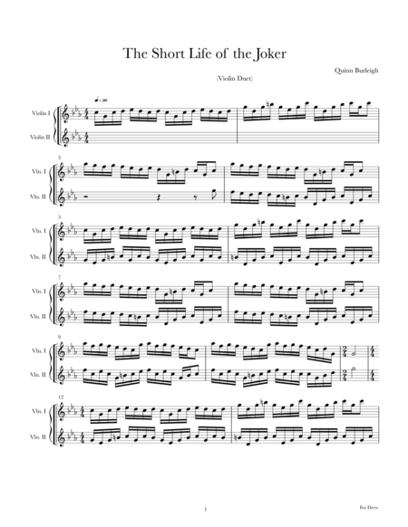 The Short Life Of The Joker Sheet Music