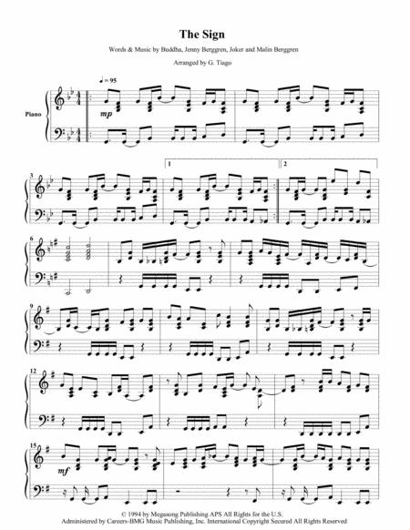 The Sign Piano Solo Sheet Music