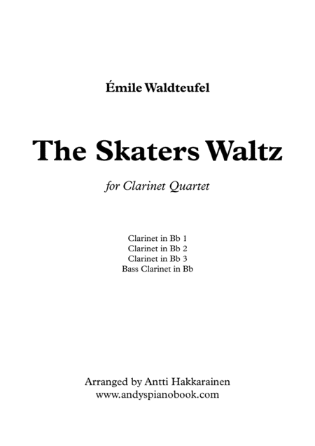 Free Sheet Music The Skaters Waltz Clarinet Quartet