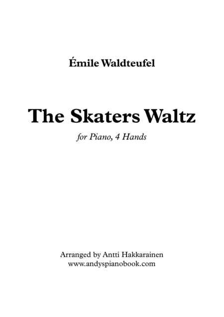 Free Sheet Music The Skaters Waltz Piano 4 Hands