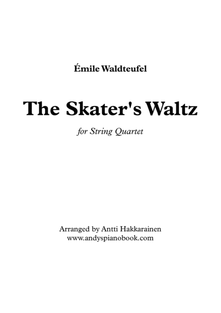 The Skaters Waltz String Quartet Sheet Music