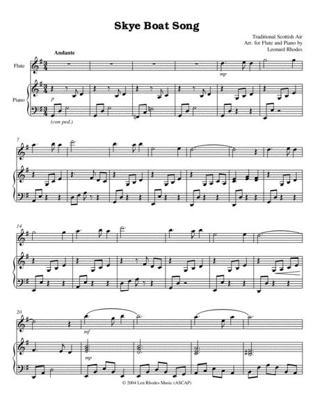 Free Sheet Music The Skye Boat Song Arranged For Flute And Piano