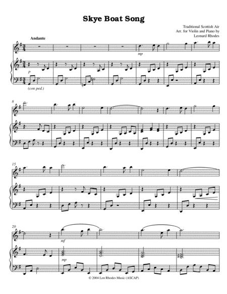 The Skye Boat Song Arranged For Violin And Piano Sheet Music