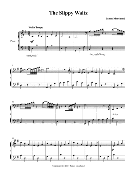 Free Sheet Music The Slippy Waltz