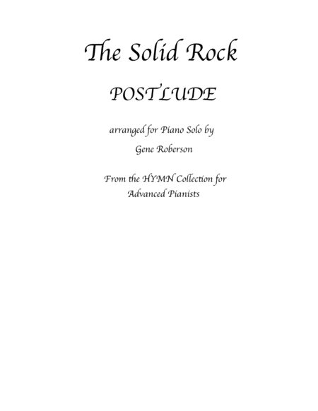 Free Sheet Music The Solid Rock Advanced Piano Hymn Collection