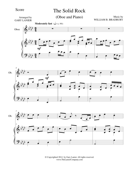 Free Sheet Music The Solid Rock Oboe Piano And Oboe Part