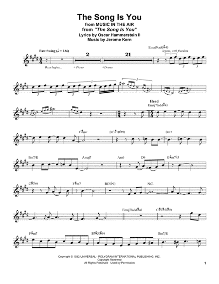 The Song Is You From Music In The Air Sheet Music