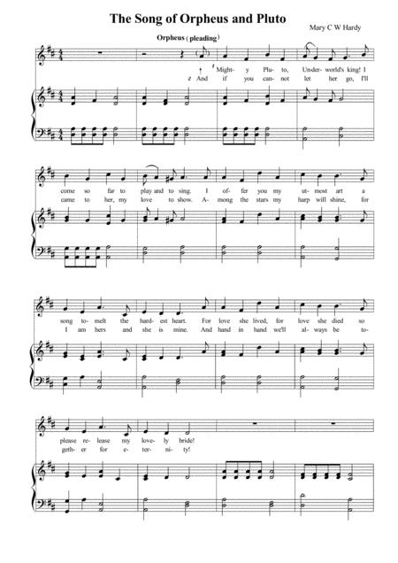 Free Sheet Music The Song Of Orpheus And Pluto