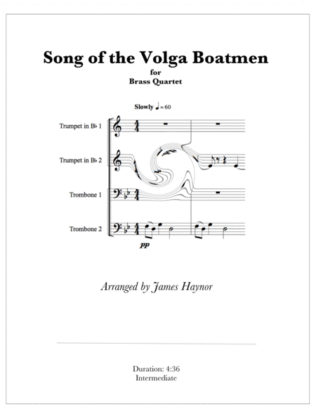 The Song Of The Volga Boatmen For Brass Quintet Sheet Music