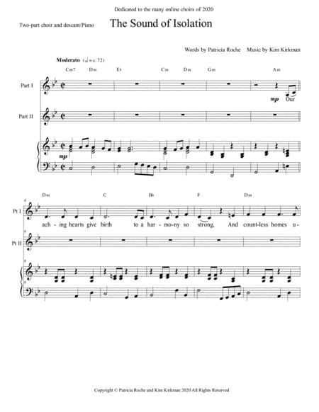 The Sound Of Isolation A Choral Piece For Online Choirs Two Part With Descant And Piano Sheet Music