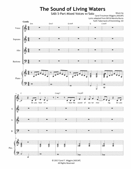 Free Sheet Music The Sound Of Living Waters