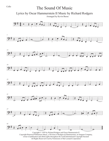 The Sound Of Music Cello Page 1