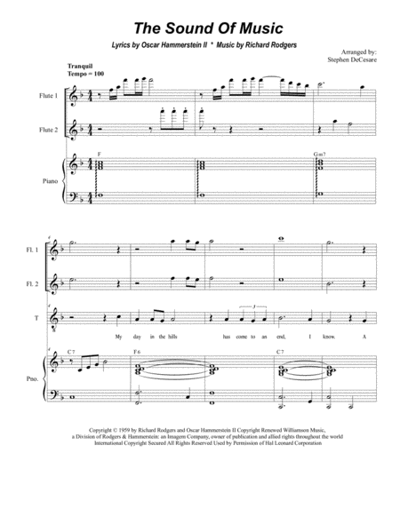 The Sound Of Music Duet For Tenor And Bass Solo Sheet Music