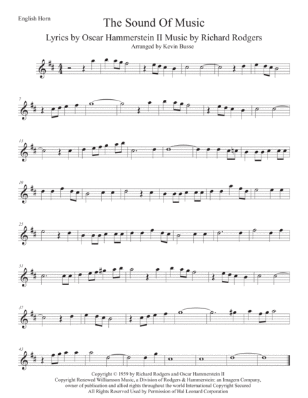 The Sound Of Music English Horn Sheet Music