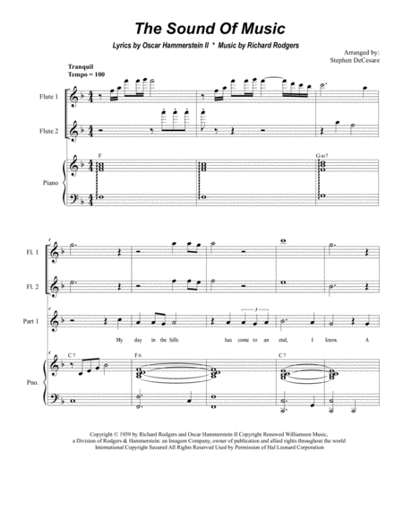 The Sound Of Music For 2 Part Choir Sheet Music