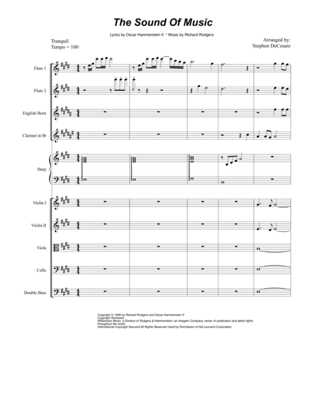 Free Sheet Music The Sound Of Music For String Orchestra