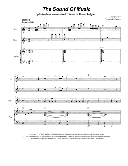 The Sound Of Music For String Quartet And Piano Sheet Music