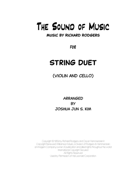 The Sound Of Music For Violin Cello Duet Sheet Music